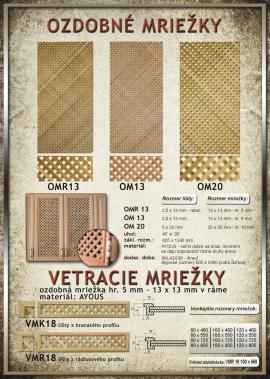 Jedinečné povrchy/MDF/, ozdobné a vetracie mriežky