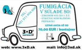 AKCIA FUMIGÁCIE SR - ČR od 70,00 EUR/ kotajner